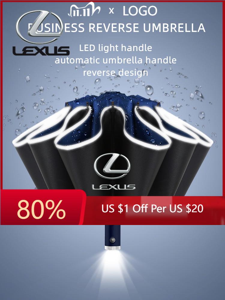 EAV3 2026 Hot Interior Stickers Car Sticker Reverse Folding Umbrella LED Reflective Stripe Umbrella For LEXUS RX300 RX330 RX350 IS250