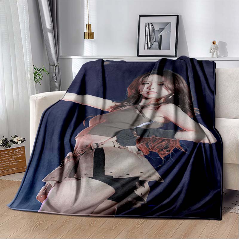 3D Printed Flannel Blanket I-ILLIT Combo K-POP Home Sofa Bed Blanket | Birthday Gift,