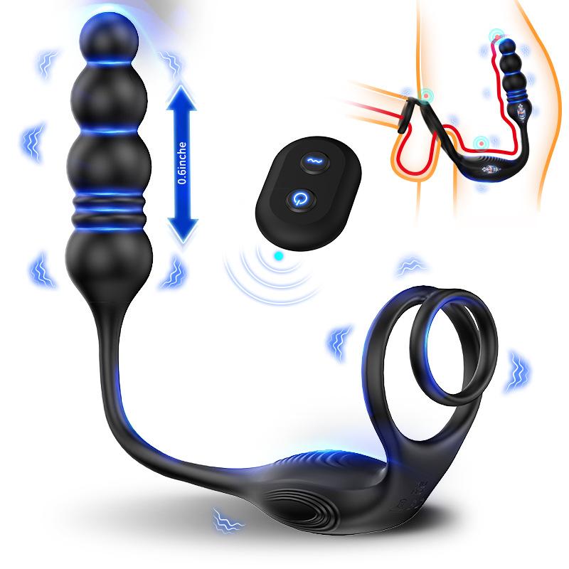Dream Horse Hgod Yachty IV Remote Control Sperm Locking Ring Wireless Wearable Prostate Vibrating Retractable Massager Sex Products