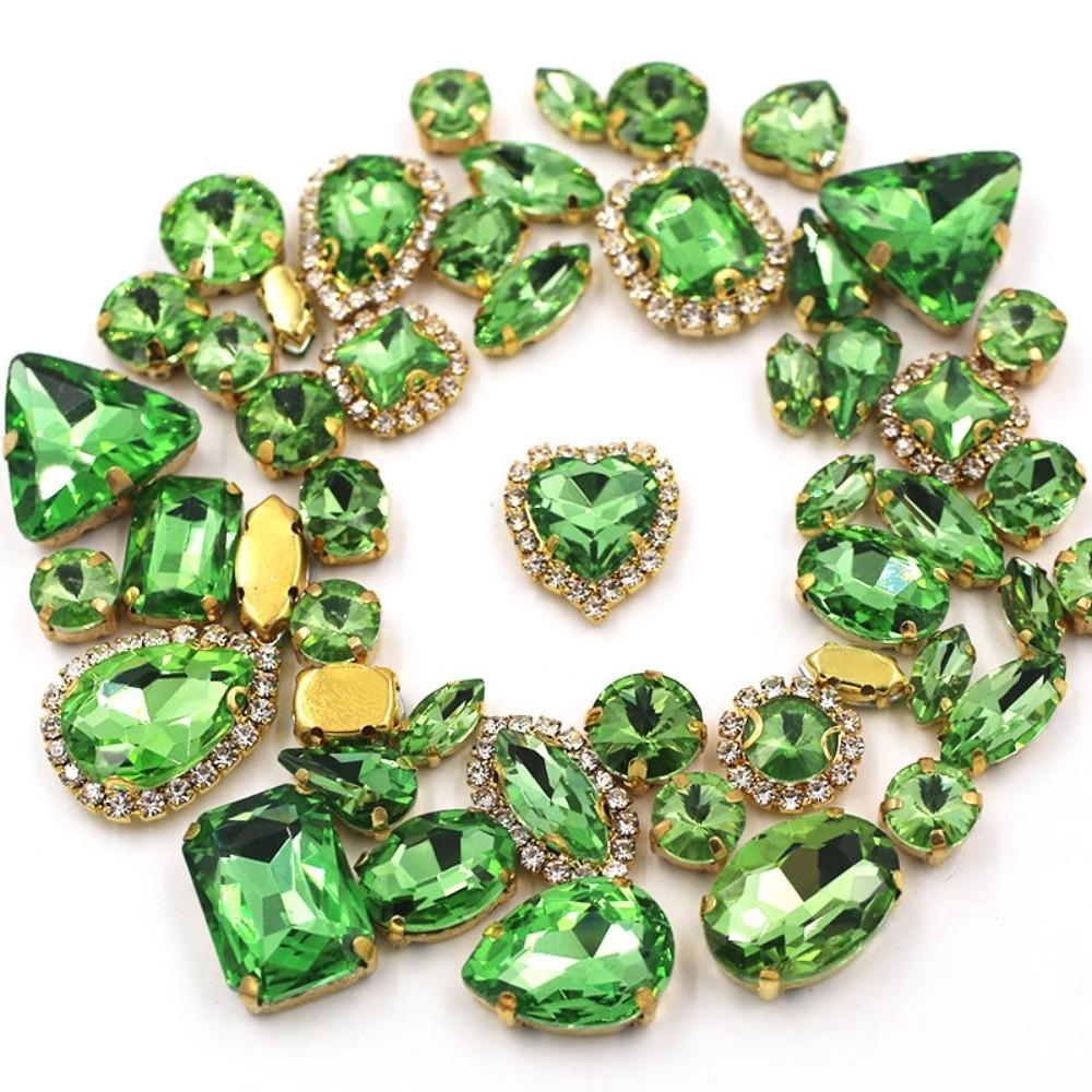 50pcs Set Shining Multicolor Water Drop Rhinestone DIY Craft Mixed Claw Drill Buckle Crystal Buckle Wedding Dresses