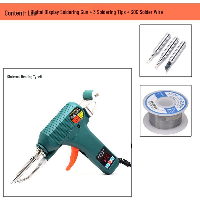 Electric Soldering Iron 60W: Internal/External Heating, Single-Handed, Semi-Automatic Solder Dispenser.
