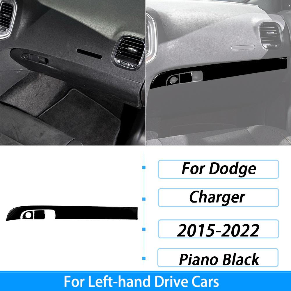 For Dodge Charger 2015-2022 Piano Black Central Control Radio CD AC Panel Trim Cover Car Interior Decoration Accessories Sticker