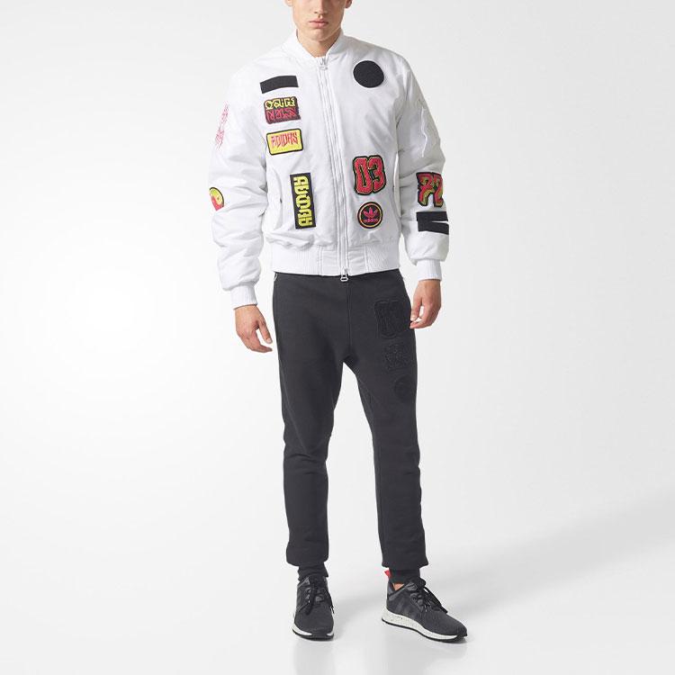 adidas Originals Trefoil Logo Padded Bomber Jacket Men Jackets White BR7149