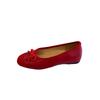 French Retro Silver Soft-soled Single Shoes Women's Shoes Summer Ladyshoes Evening Bow Flats Red Grandma Shoes