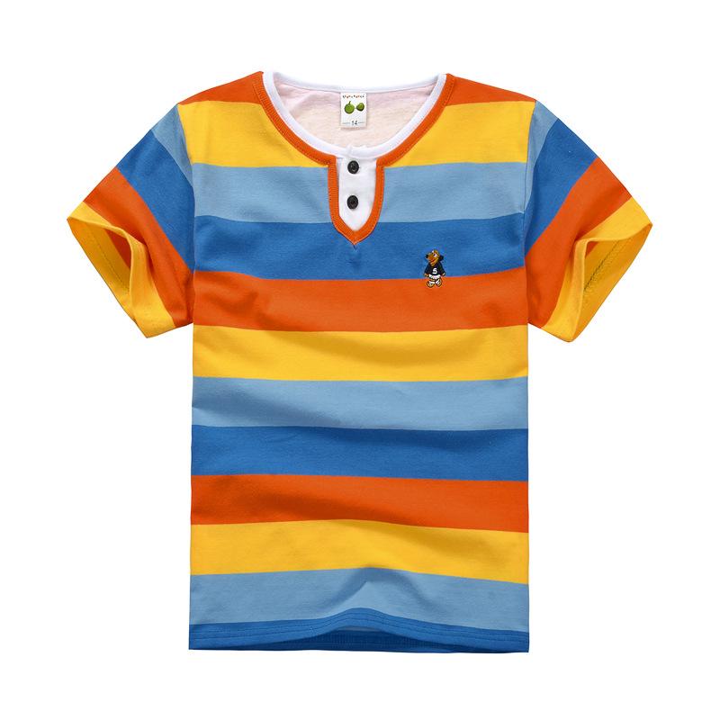 2022 Summer Striped Short-Sleeve T-Shirts for Boys and Girls - One-Piece Baby Clothing