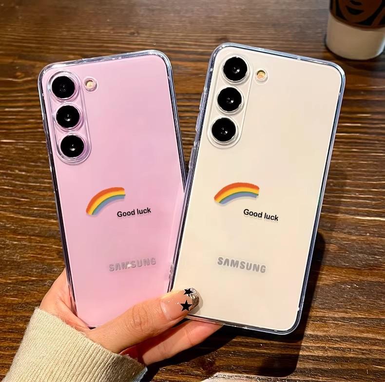 Applicable to Samsung s26 mobile phone case Lucky Rainbow Galaxy S25 transparent 24Ultra summer s23 + soft case