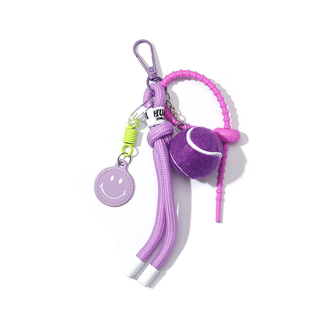 Ключница для тенниса в стиле MIU Креативная Разноцветная Улыбающееся Лицо Брелок для Сумки Нейлоновая Веревка Шикарные Аксессуары для Ключей Автомобиля Подарок A137