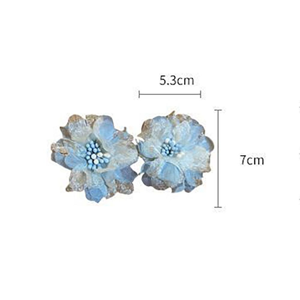 Korean Style Mesh Earrings Fresh Mesh Stud Earrings New Three-dimensional Flower Stud Earrings