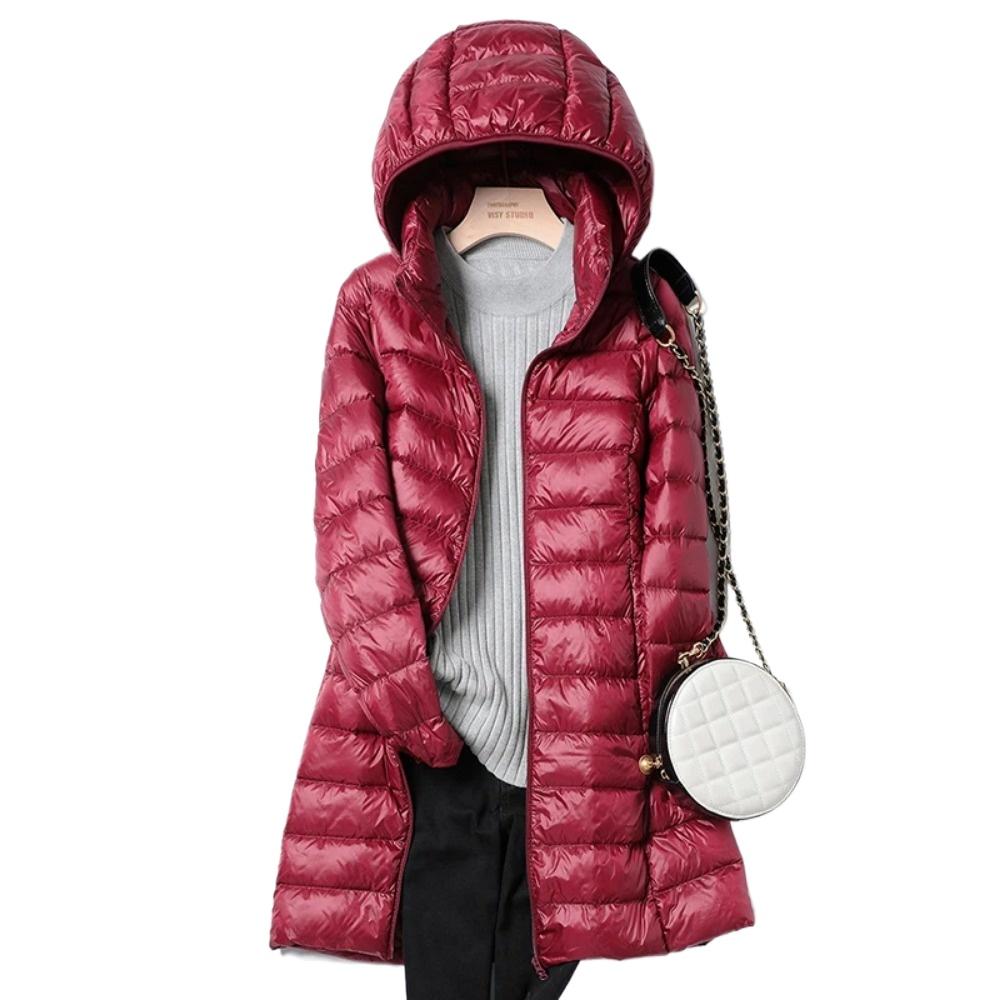 OFTBUY Slim Remove Hooded Parka Fashionable Outerwear 2023 Winter Womens Down Jackets Long Light Thin Coat Puffer Jacket
