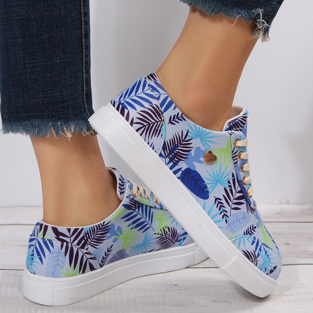 Women's Casual Flat Bottomed Lace Up Canvas Shoes