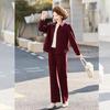 Korean Style Women's Spring 2026 Straight-Leg Pants Sportswear Set - High-End Casual Two-Piece