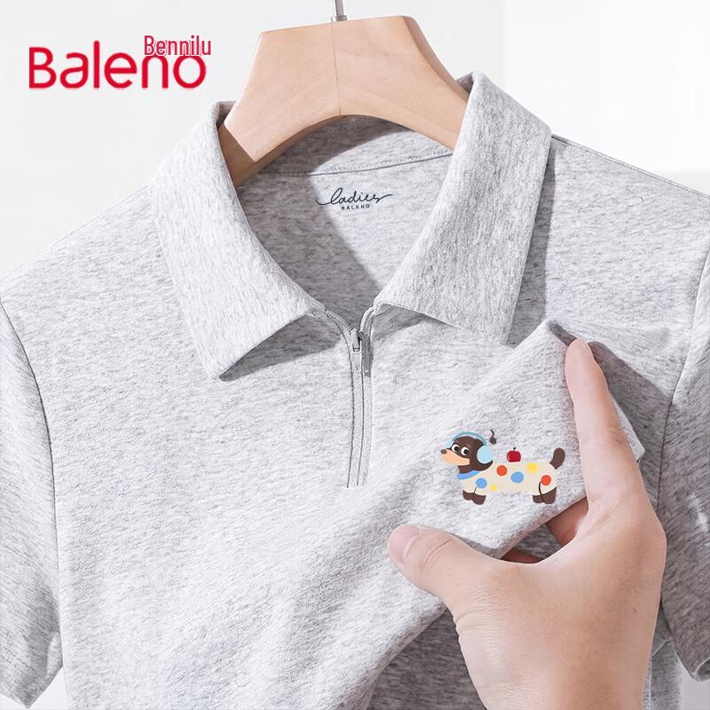 Baleno Women s Pleated Polo Collar Short Sleeve T-shirt L