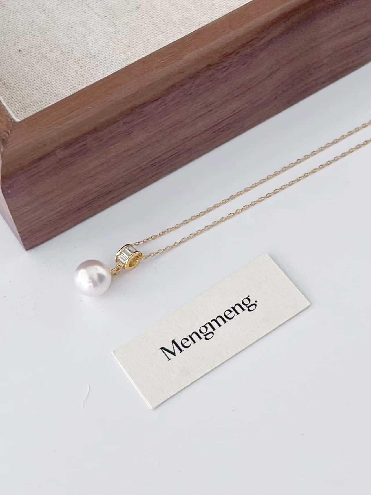 S925 Sterling Silver Slim Waist Faux Pearl Pendant Necklace with Rhinestone Clavicle Chain for Women 925 Sterling Silver