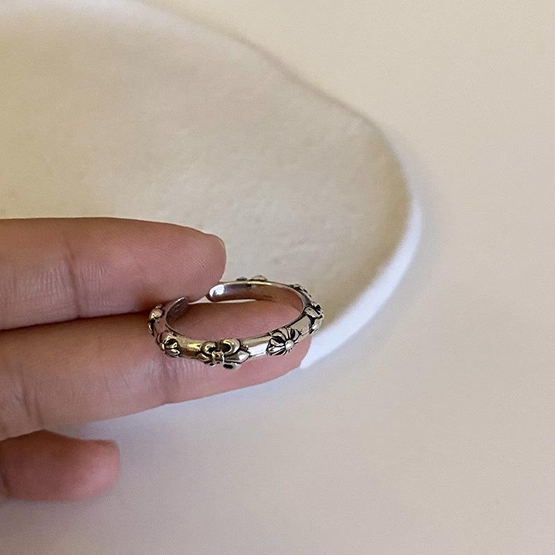 Dark Retro Cross Opening Adjustable Ring Women S Niche Design Index Finger Ring Fashion Personalized Ring Adjustable opening