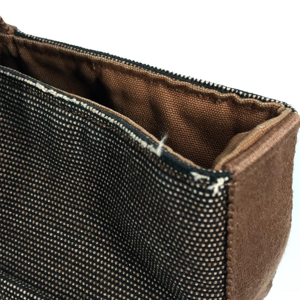 HERMES Saksaw MM Saksaw MM Bag Hand Bag Canvas Brown