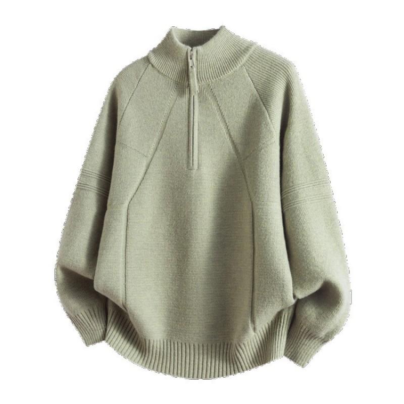 Mens Half Zip Knit Sweater Winter Thick Warm Casual Pullover Young Adults