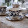 European Coffee Cup Saucer Set Flower Tea Cups Set Porcelain English Afernoon Tea Cup and Saucer Coffee Ceramic Cups Mugs Gift