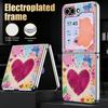 Colorful Graffiti Love Heart Case For Samsung Z Flip 8 7 6 5 Hybrid 3in1 Leather Skin Plating Folding Phone Cover For Galaxy Z Flip8 Flip7 Flip6
