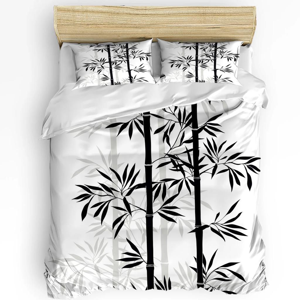 Comforter Bamboo House Decor Bedding Set Comforter Pillow Shams Bamboo Pattern In Traditional Chi Bedding Double Bed Set
