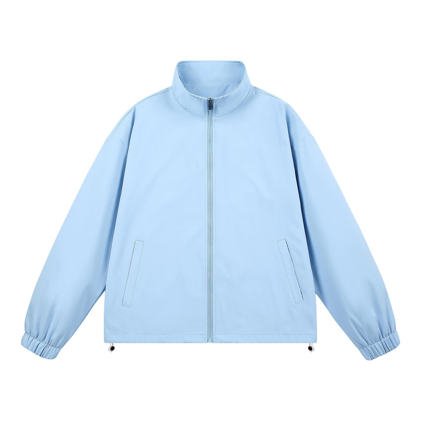 

New Jacket Men s Stand-up Collar Loose Casual American Trendy Basic Trendy Top S светло-синий