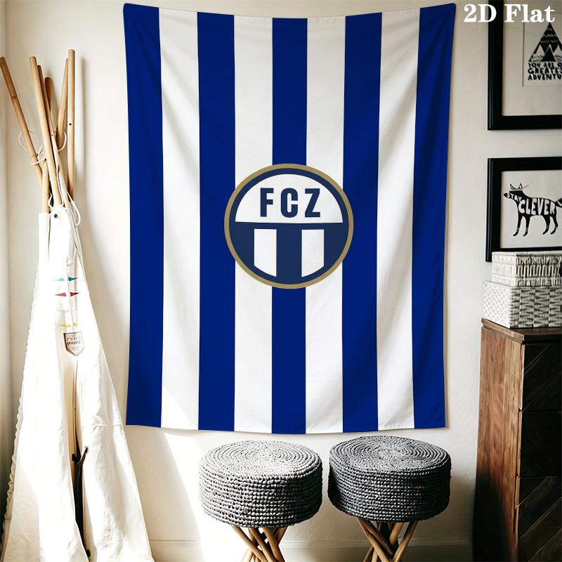 Fc Zrich Wall Tapestry Aesthetic Wall Hanging Printed Fabric Blanket Decorative Tapestries for Bedroom Living Room Home Decor