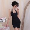Sexy underwear, sexy neck and hip skirt, tight body, pure desire suspender slim dress for women