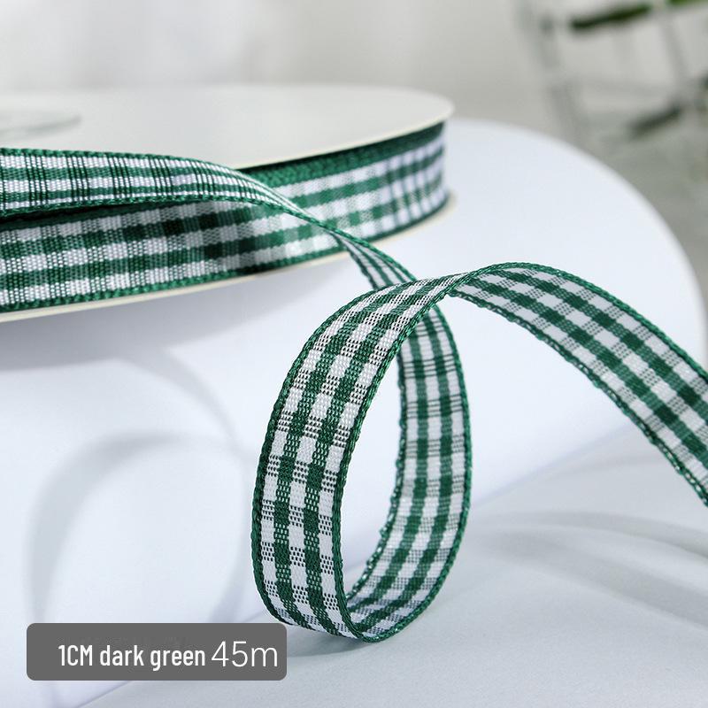 1cm Solid Color Plaid Ribbon for Cake Box Packaging and Decoration