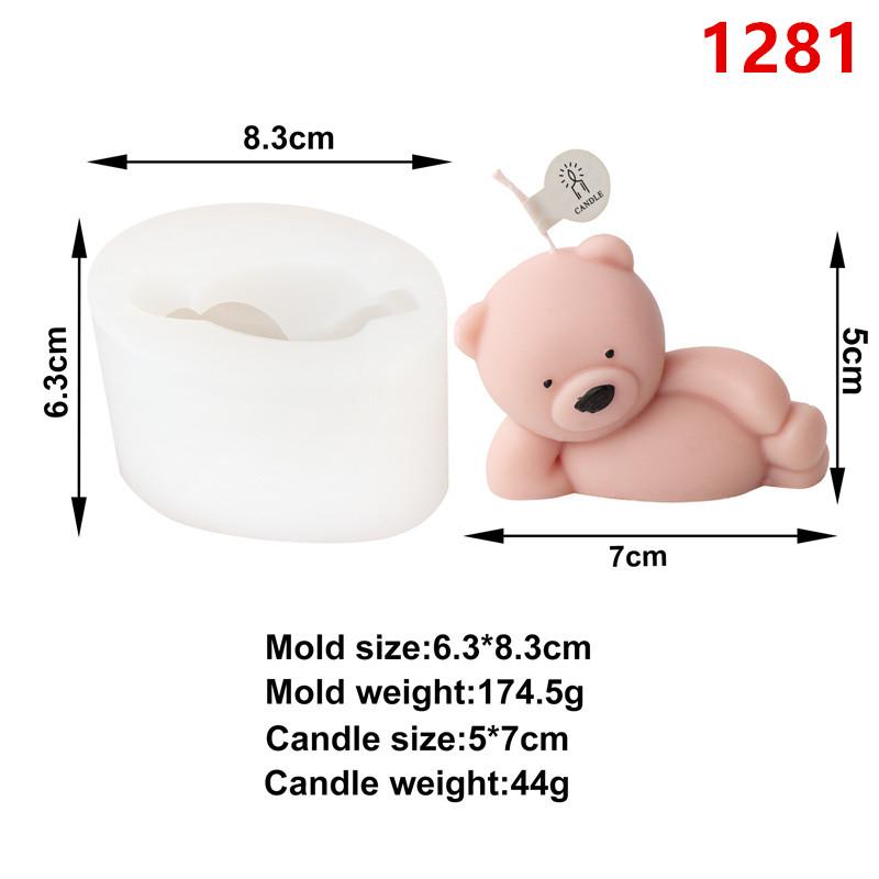 3D Cute Cartoon Bear Silicone Candle Mold DIY Home Decoration Silicone Mold For Resin Teddy Bear Candle Mold