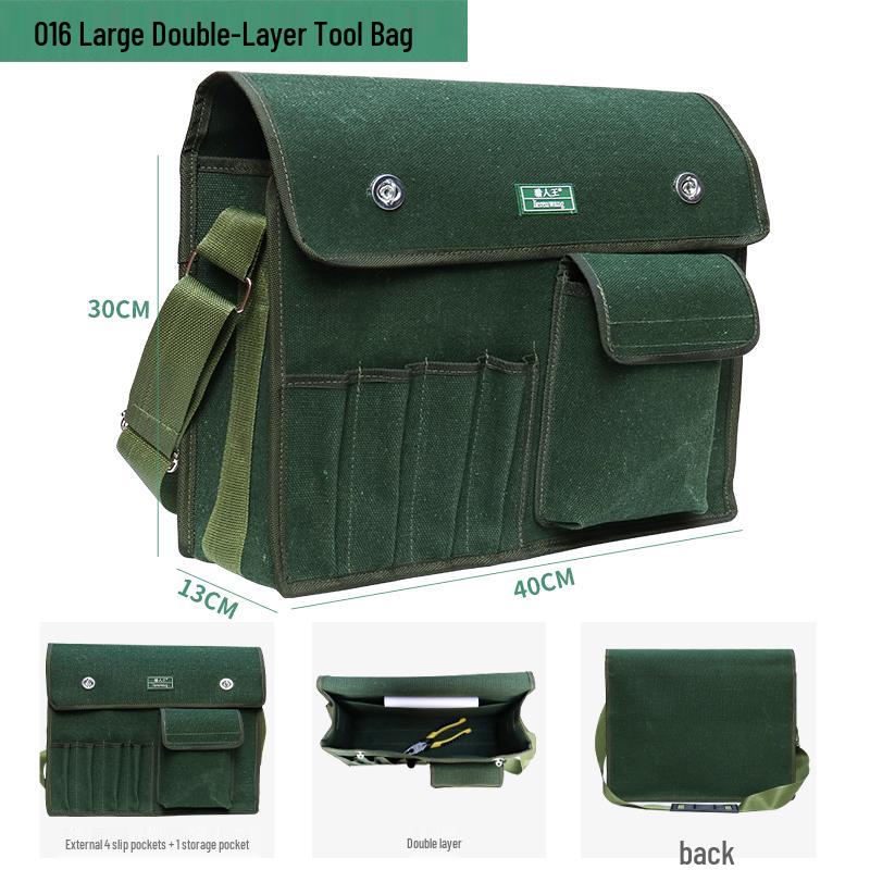 Multifunctional Electrician Canvas Tool Bag - Wear-resistant, Thickened, Shoulder/Crossbody