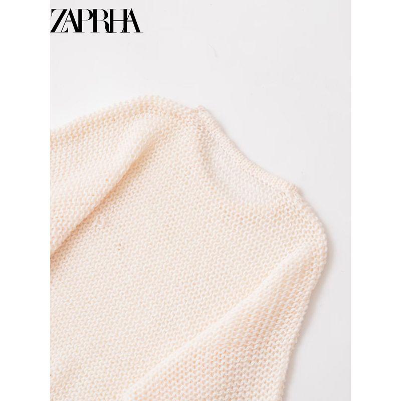 Zaprha 2025 Summer New Western Style Commuter Casual All-matching Loose Round Neck Long Sleeve Knit 5755049