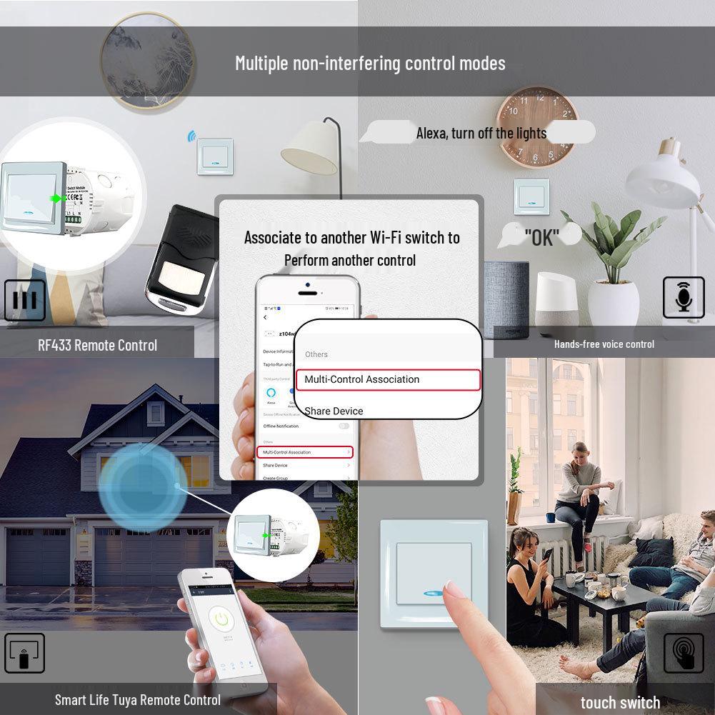 Smart WiFi Switch with Alexa Support - Remote Control & Timer for Light Management