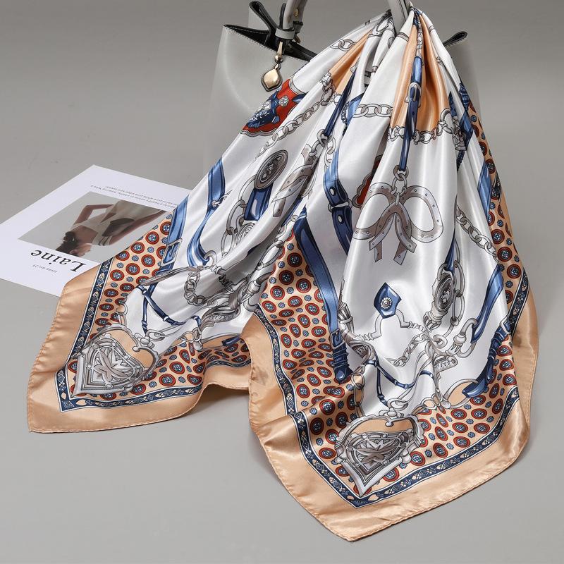 90 Square Scarves, Silk Scarves, Women's New Spring and Summer High-end Sense Versatile, Thin Scarves, Shawls Outside