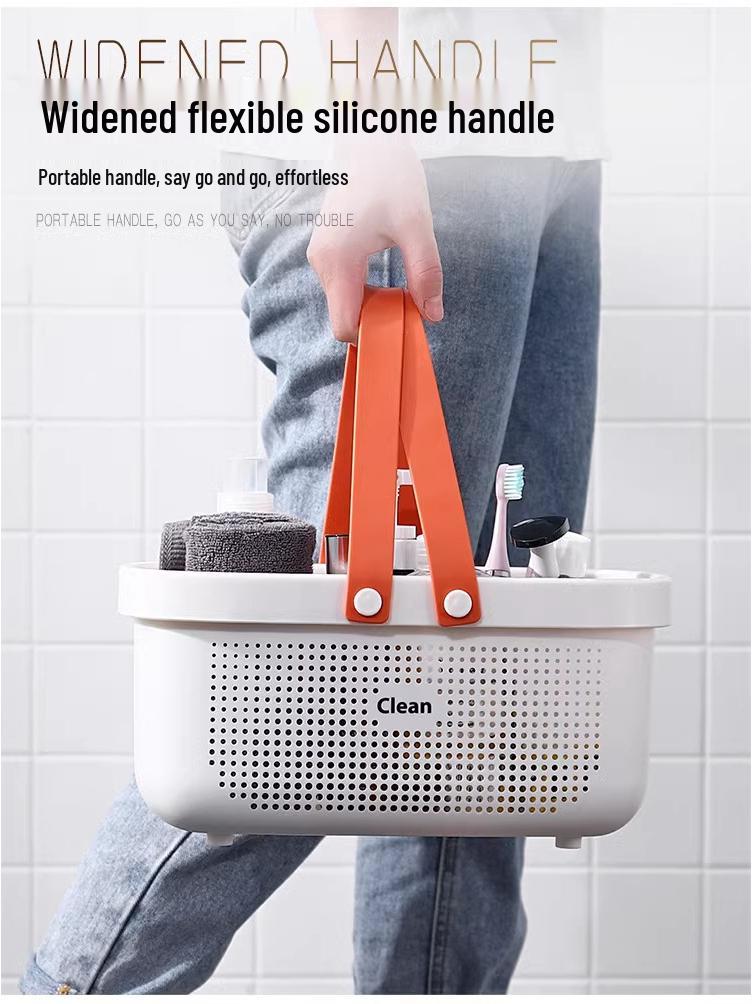 Handheld Bathroom Toiletries Basket - Large Capacity for Men's and Women's Bath Essentials