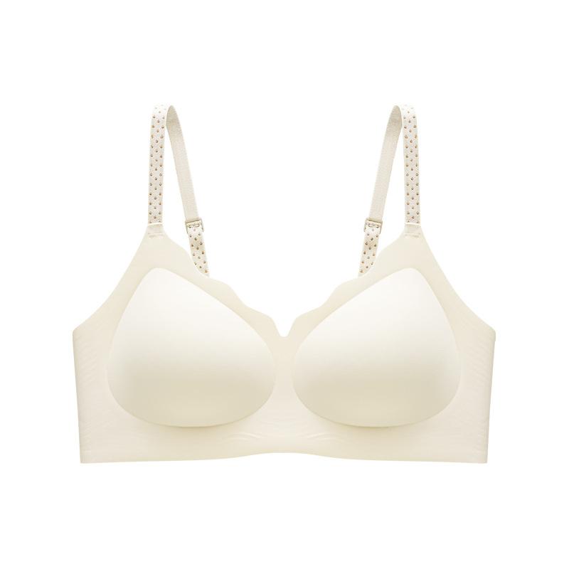 

Splicing polka dots, breathable mesh, non-marking gathering, upper support, sub-breast fixing cup, comfortable bra s is suitable for abc recommendation 37.5-45kg шампанского