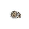 Vintage Viking Stainless Steel Compass Ring Men's Viking Valknut Axe Ring Punk Odin Rune Gold Color Ring Jewelry Gift