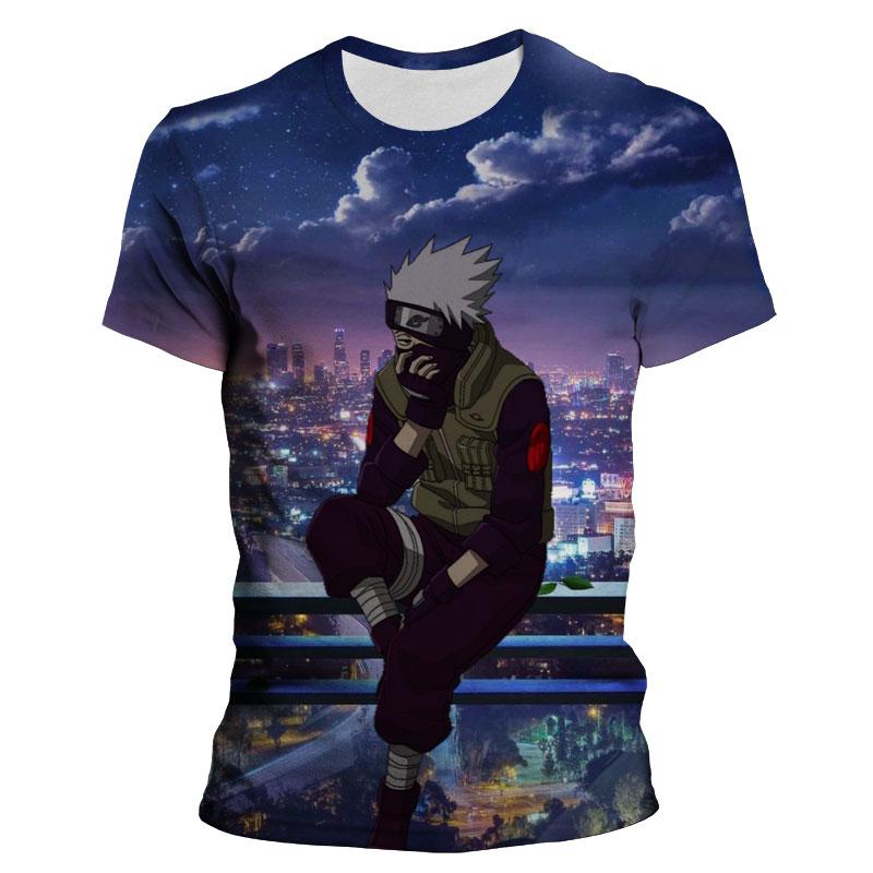 Ny mote T-skjorte for menn Naruto Kakashi Cartoon Anime Barn T-skjorter Sommer Kortermede Kvinner Oversized klær Topper