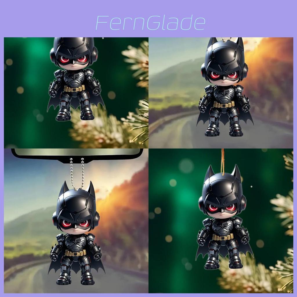 Cute Cartoon Batman Pattern Acrylic Pendant For Vehicle Interior Decor