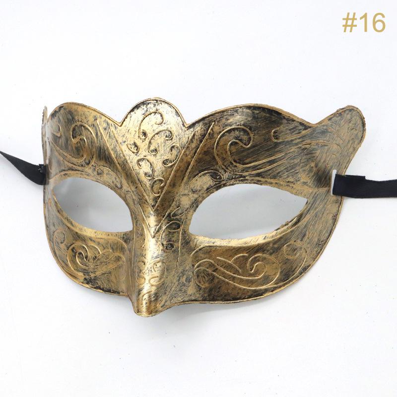 1PC Masquerade Mask Vintage Prince Mask Black Antique Copper Half Face Mask Plastic Halloween Costume Party Mask Women Men