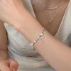 Minimalist Luxury: S925 Sterling Silver Pearl Bow & Heart Bracelet for Women