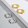 Steel Rivet Hoop Earring for Men Boys,Waterproof Anti Allergy Circle Round Earrings,Cool Punk Jewerlry To Him