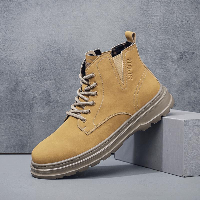 GAGJ buty Martin oryginalne męskie buty modne żółte buty wysokie wygodne odporne na zużycie wszechstronne buty codzienne retro męskie