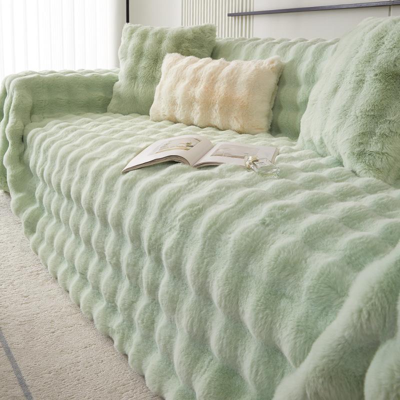 Κάλυμμα καναπέ Rabbit βελούδινο φθινοπωρινό και χειμωνιάτικο κουβέρτα καναπέ σε στιλ κρέμας Παχύ πετσέτα καναπέ με πλήρες κάλυμμα κατά των γρατσουνιών
