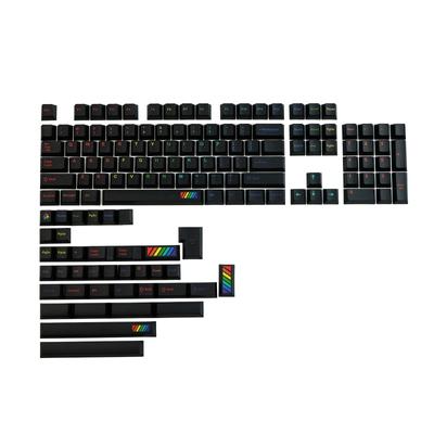 Midnight Rainbow Keycaps PBT Dye Sub for MX Hes Mechanical Keyboard 142 Keys Fits 61 63 64 65 67 68 80