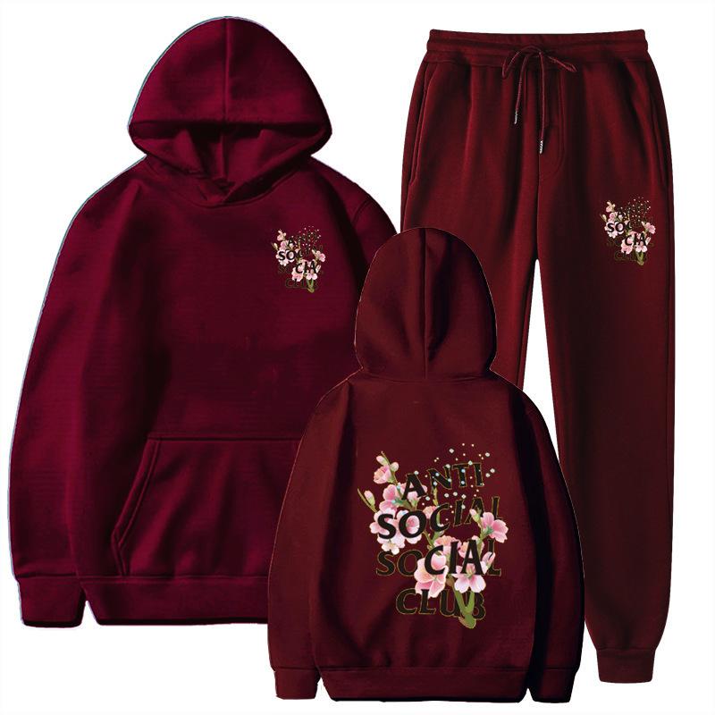Pants Suits Sweatshirt Hooded Unisex Suit Men Women Comfortable Soft