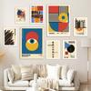 Bauhaus Linie Farbblock Geometrische Wandkunst Poster und Drucke Abstraktes Leinwandgemälde Hotel Bar Bilder für Wohnzimmerdekor
