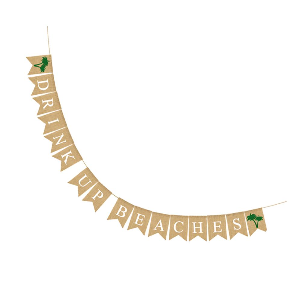 

Кокосовая пальма Флаг Льняной баннер Украшение Флаги для вечеринки Фотореквизит 18X13CM