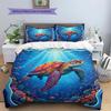 UnderwaterWorld Pattern Bedding Quilt Set Quilt Cover Pillowcase Home Decoration Birthday Gift (1 * Duvet Cover + 2 * Pillowcase, Without Core)