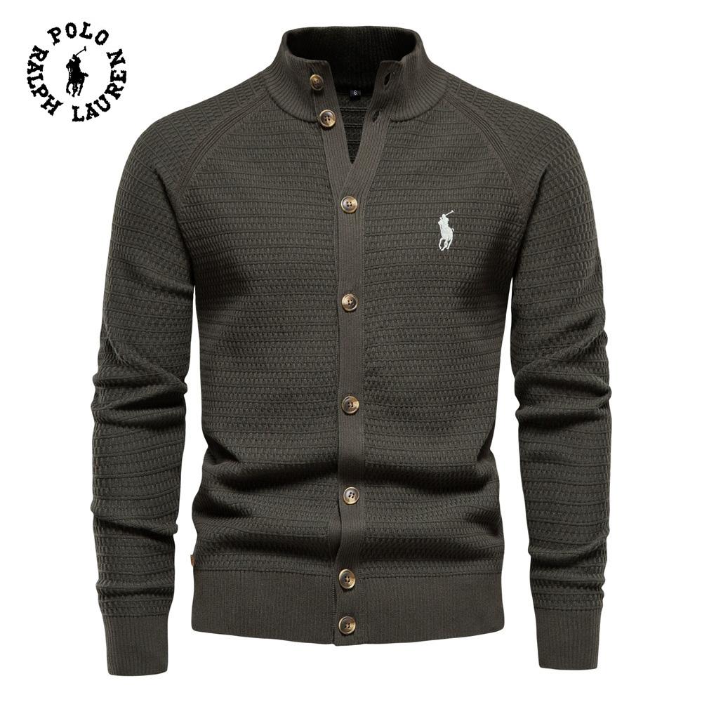 Cardigan unisex Polo Ralph Lauren brodat, nou trend toamnă-iarnă, culoare uni, pulover unisex, pulover de afaceri de înaltă calitate, pulover tricotat