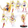 Anime Figures Female Warrior Moon Hare Doll Charm Angel Sailor Hare Kawaii PVC Action Model Cake Decoration Gift For Girls