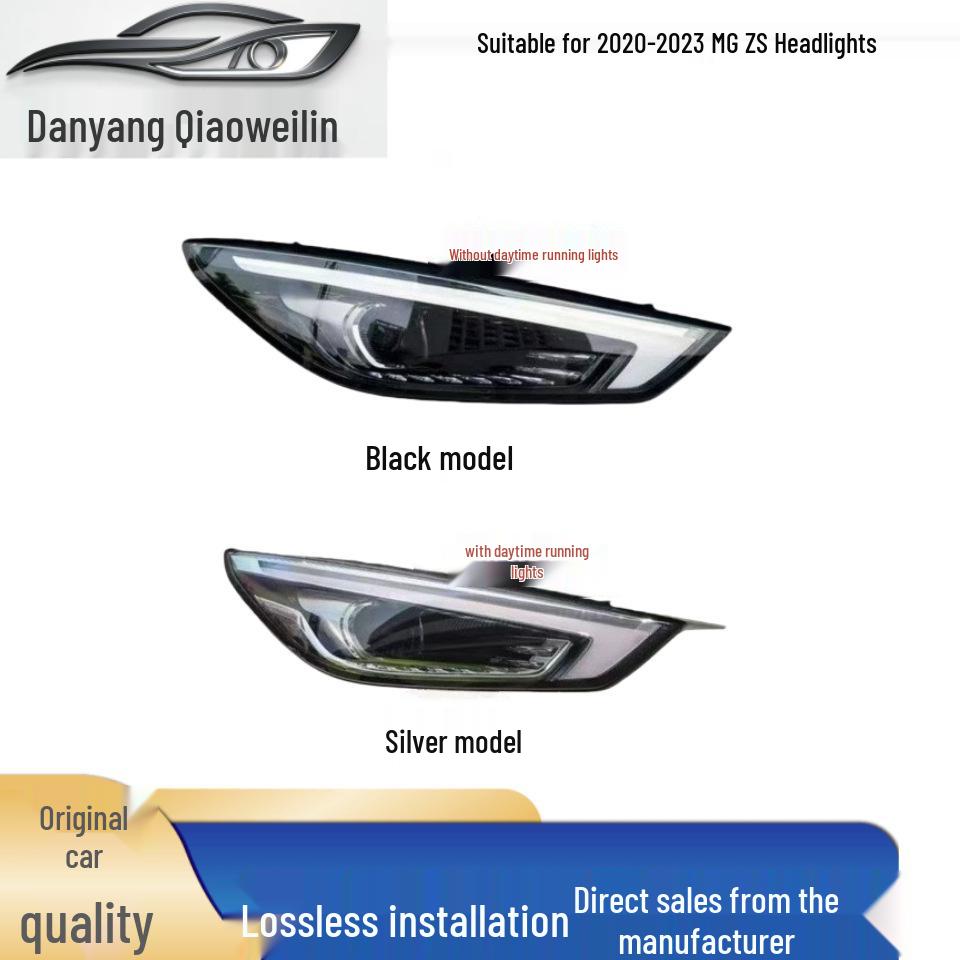 LED Daytime Running Front Headlights for 2020-2023 MG ZS/ZS EV Black - Driver s Left Side